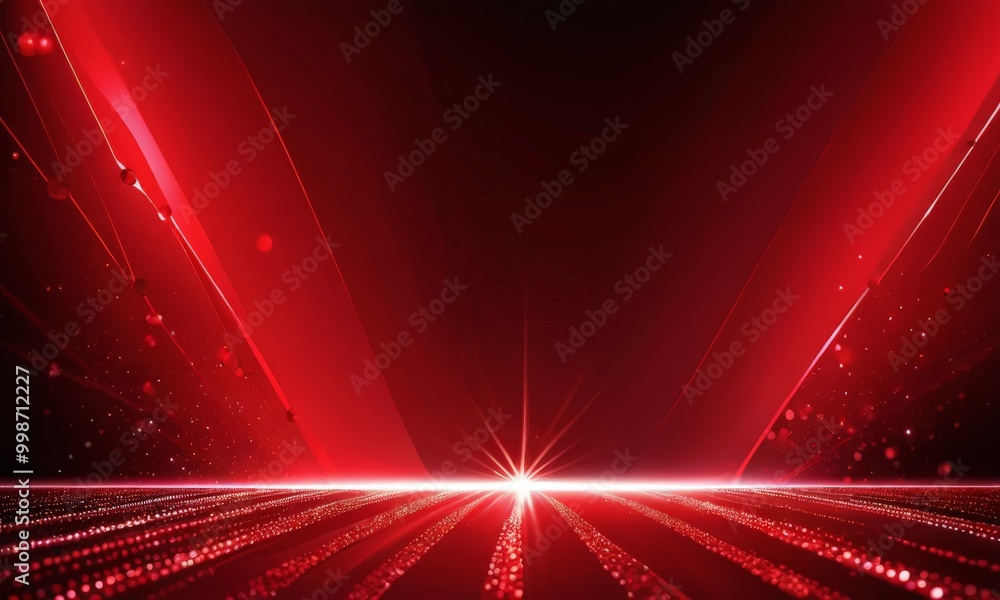 Fototapete a striking red and black abstract background with a radiant light source at the center, radiating outwards in a pattern of lines and dots.