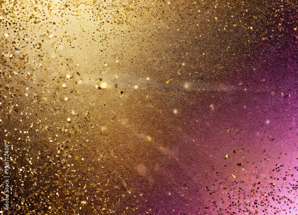 Aufkleber a gradient background with a mix of gold and purple hues, creating a shimmering and sparkling effect