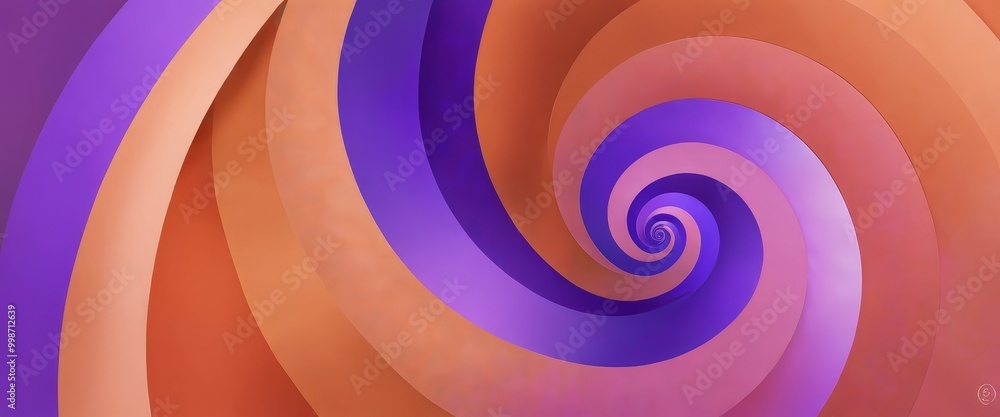 Aufkleber a spiral pattern composed of concentric circles in various shades of purple, orange, and pink, creat