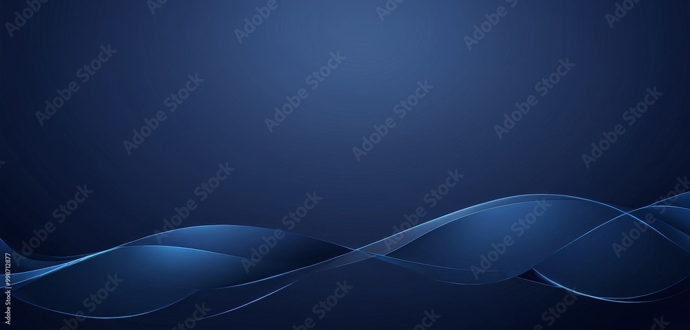 Aufkleber a dark blue gradient background with a wave-like pattern of curved lines, creating a sense of moveme