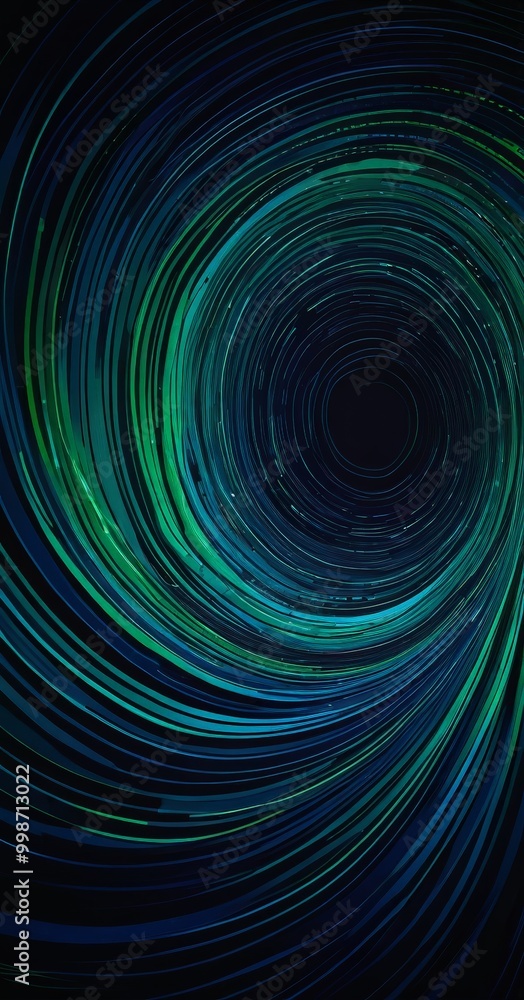 Aufkleber a spiral pattern of green and blue lines, creating a mesmerizing and abstract visual effect