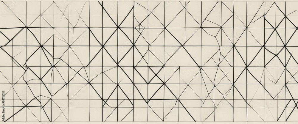 Aufkleber a grid of intersecting lines and triangles, creating a complex geometric pattern.