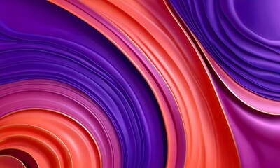 Naklejka premium a vibrant abstract pattern composed of overlapping curved lines in shades of purple, orange, and pink, creating a dynamic and visually striking composition