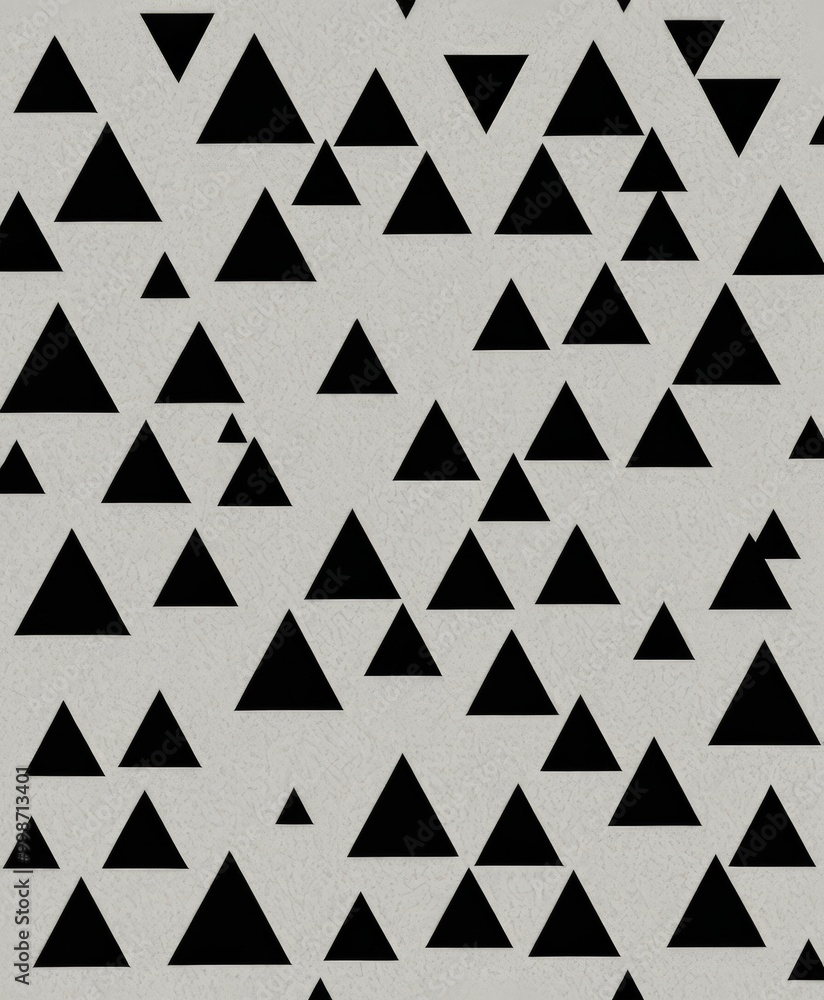 Poster A repeating pattern of black triangles on a light gray background