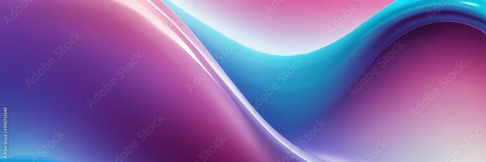 Poster a vibrant abstract composition of curved lines in various shades of pink, purple, and blue, creating