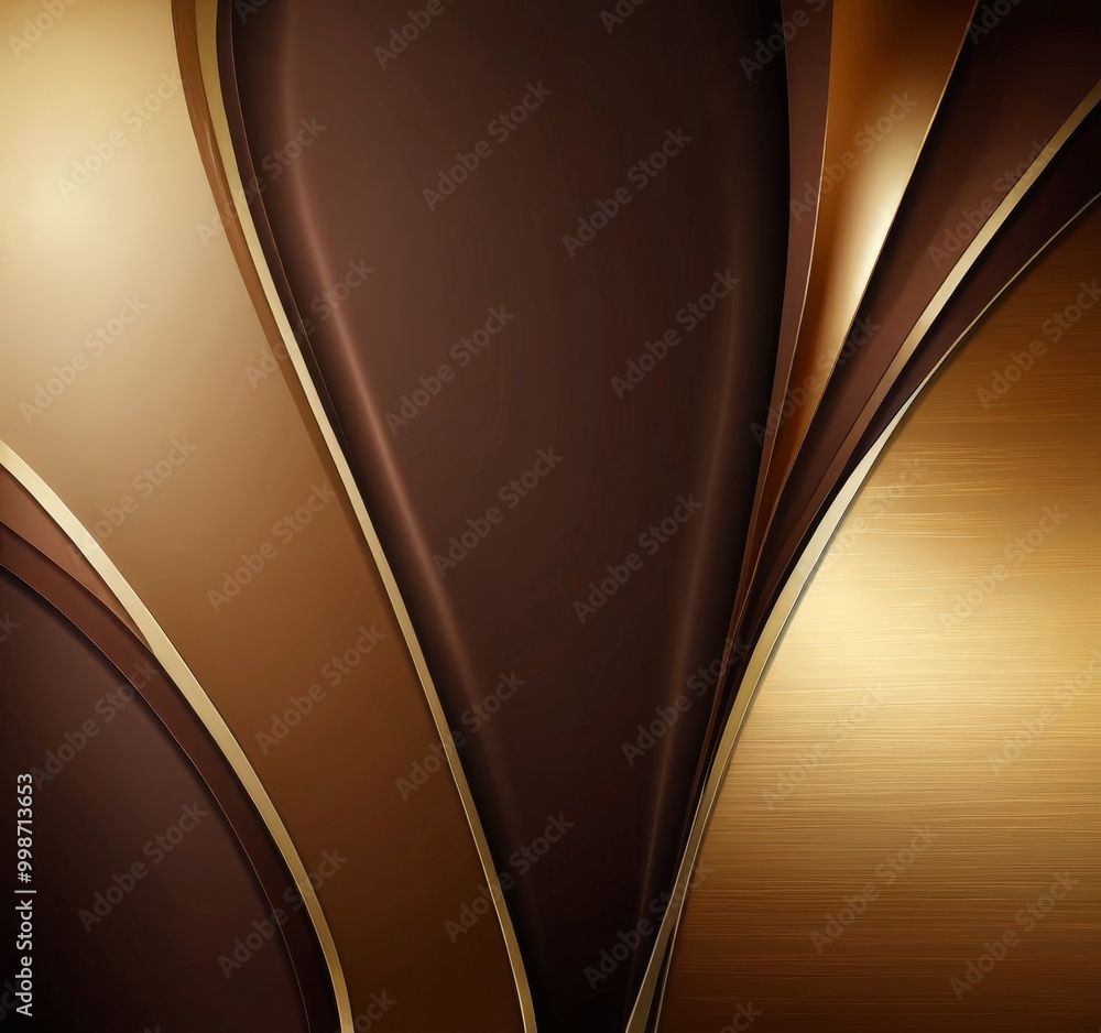 Aufkleber a dark brown abstract background with a gradient of gold and brown tones, creating a visually striking and harmonious composition.