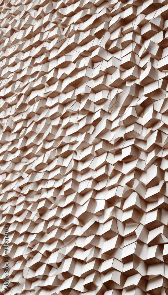 Aufkleber a close-up view textured wall composed of numerous white cubes arranged in a repeating pattern, creating a visually striking and geometric design
