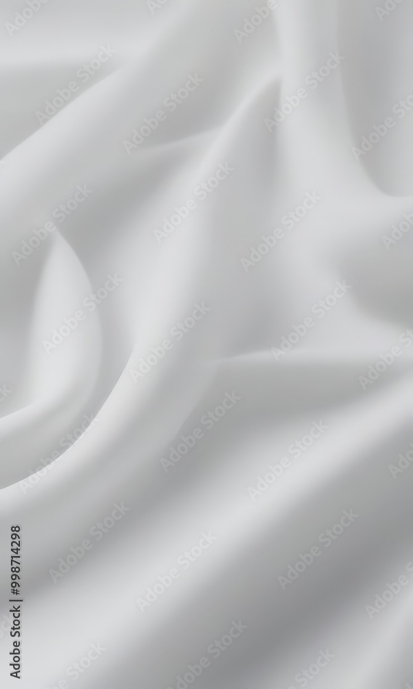 Poster a close-up view white fabric, possibly silk, with a soft, flowing texture the fabric appears to be s