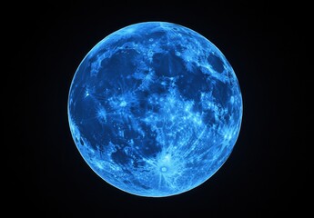 Obraz premium blue moon glowing in the dark sky