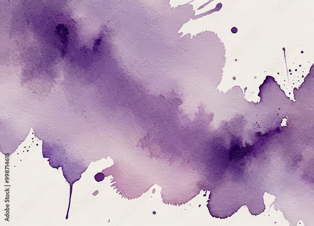 Leinwandbilder a watercolor painting with a gradient of purple hues, creating a sense of depth and movement The has used splatters and drips of color to add texture and visual
