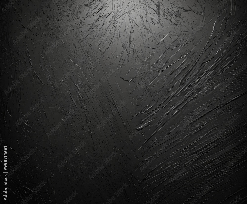 Poster a textured black surface with a diagonal pattern of lines and cracks, creating a sense of depth and movement