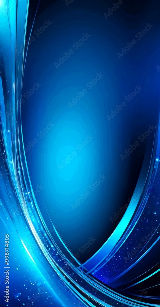Aufkleber a gradient background transitioning from a deep blue at the top to a lighter shade at the bottom, wi