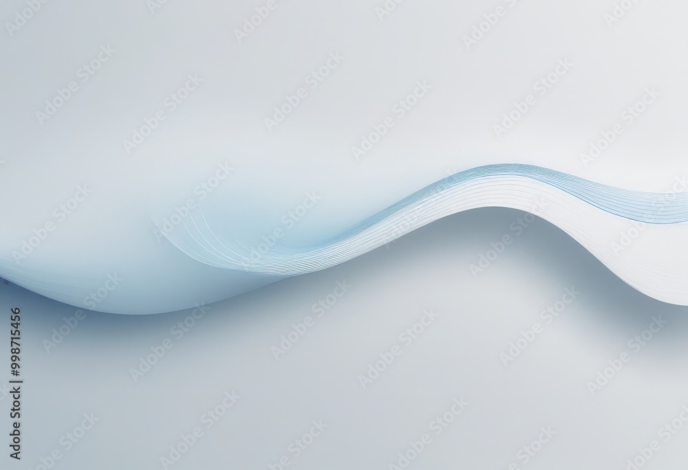 Poster a minimalist design with a gradient of light blue and white, creating a sense of movement and fluidi