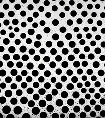 a repeating pattern of black dots on a white background, creating a visually striking and minimalist design