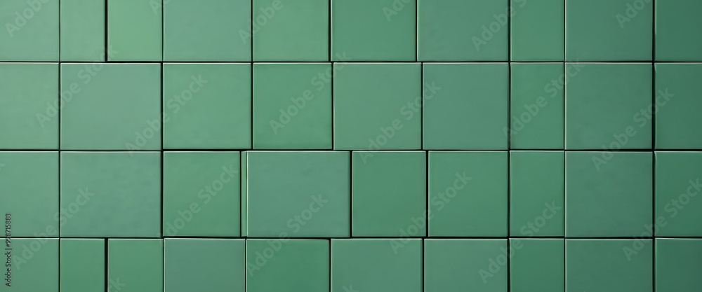 Poster a grid of square tiles in a vibrant green color, arranged in a uniform pattern