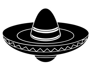 sombrero silhouette vector icon,Mexican Independence Day Sombrero Silhouette Illustration 