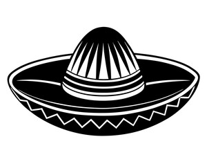 sombrero silhouette vector icon,Mexican Independence Day Sombrero Silhouette Illustration 