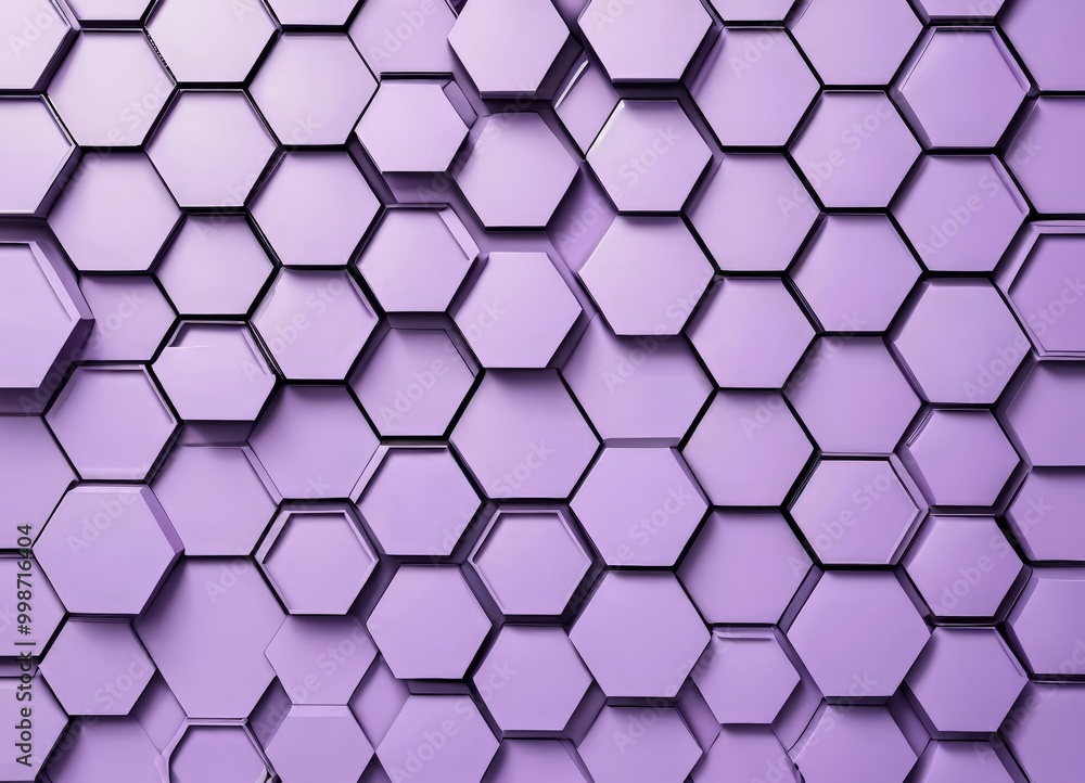 Fototapete A repeating pattern of purple hexagonal shapes, creating a visually striking and geometric design