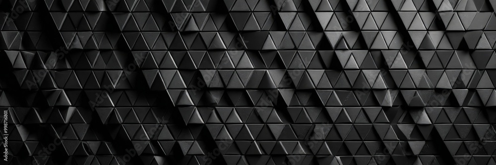 Leinwandbilder A repeating pattern of black triangles creates a visually striking geometric design.