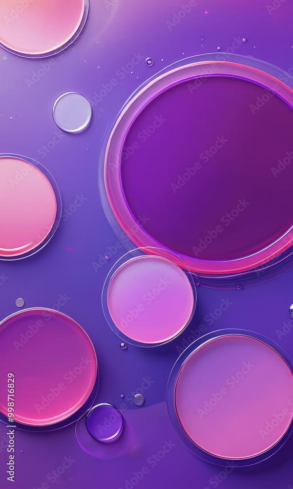 Aufkleber a vibrant abstract composition of overlapping circles in various shades of pink and purple, creating a dynamic and visually striking effect