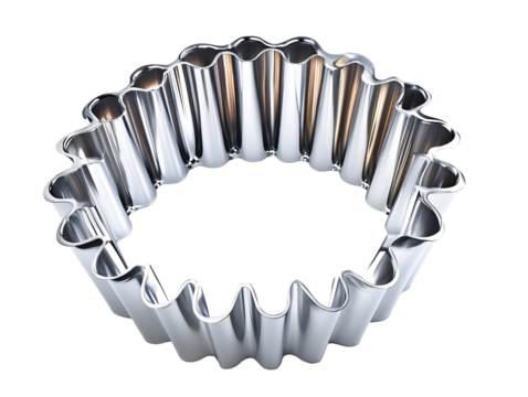 a silver circle shaped cookie cutter