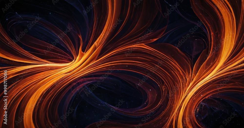 Aufkleber a striking abstract pattern of swirling, fiery orange and red lines and shapes, creating a sense of dynamic movement and energy