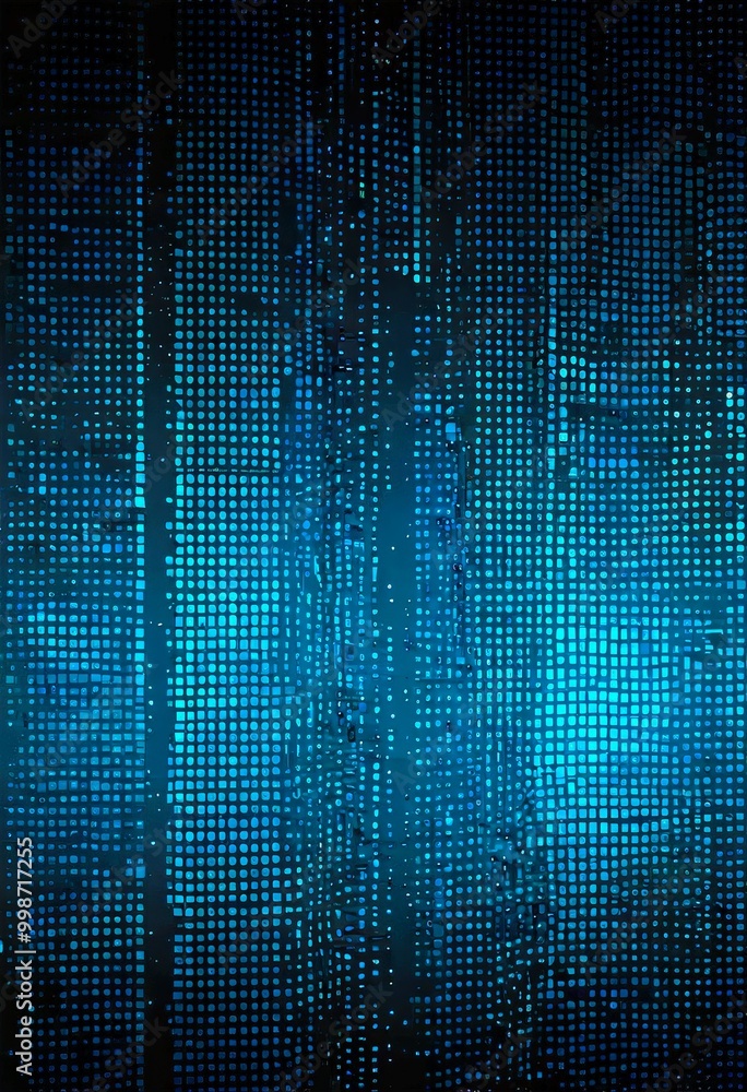 Aufkleber a dark blue background with a grid-like pattern of small blue dots, creating a sense of depth and dimension The dots are evenly spaced and appear to be randomly scattered,