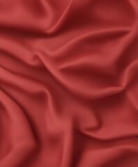Obraz premium a close-up view red satin fabric, with its folds and creases creating a textured and flowing appearance