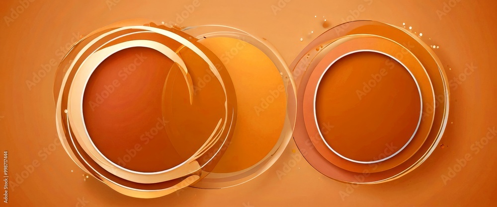 Aufkleber Three overlapping circles in varying shades of brown, with a subtle gradient effect, creating a layered and abstract visual effect
