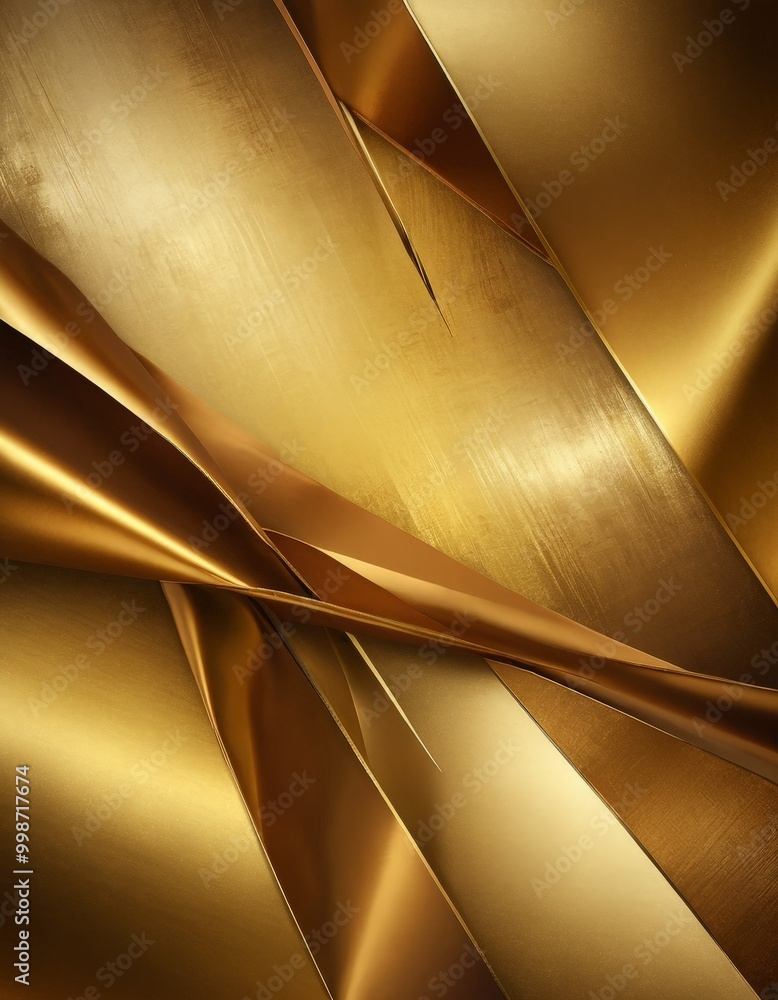 Fototapete a golden metallic texture with a shiny, reflective surface, creating a visually striking and luxurious composition