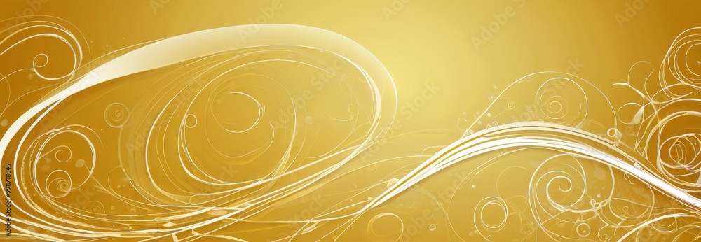 Aufkleber a golden background with swirling, curving lines and shapes, creating a dynamic and visually strikin