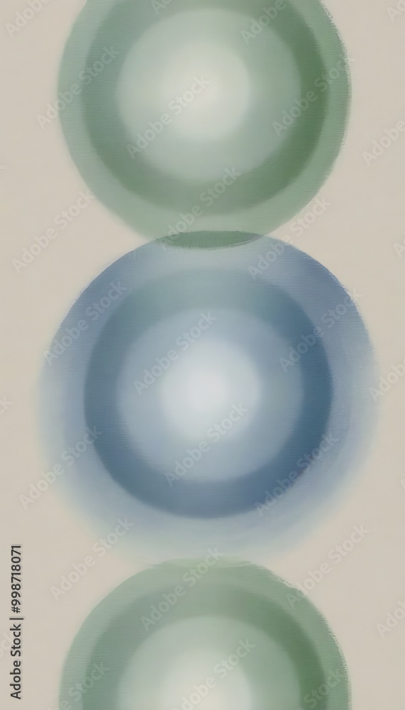 Poster three overlapping circles in varying shades of green and blue, creating a visually striking abstract