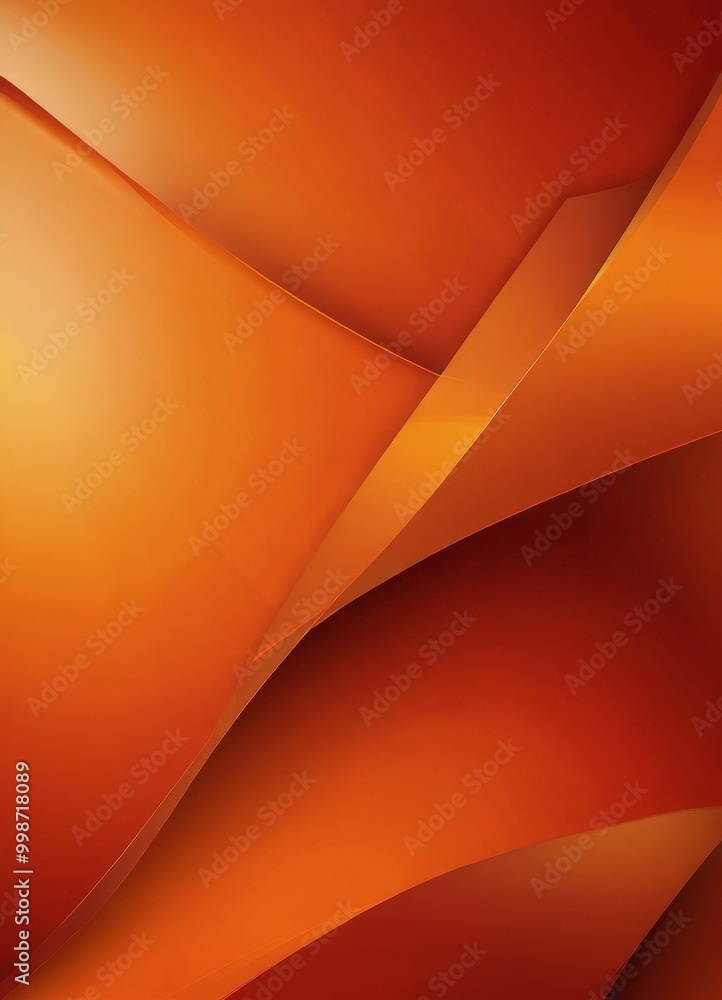 Poster a vibrant abstract composition of overlapping orange and red shapes, creating a dynamic and visually