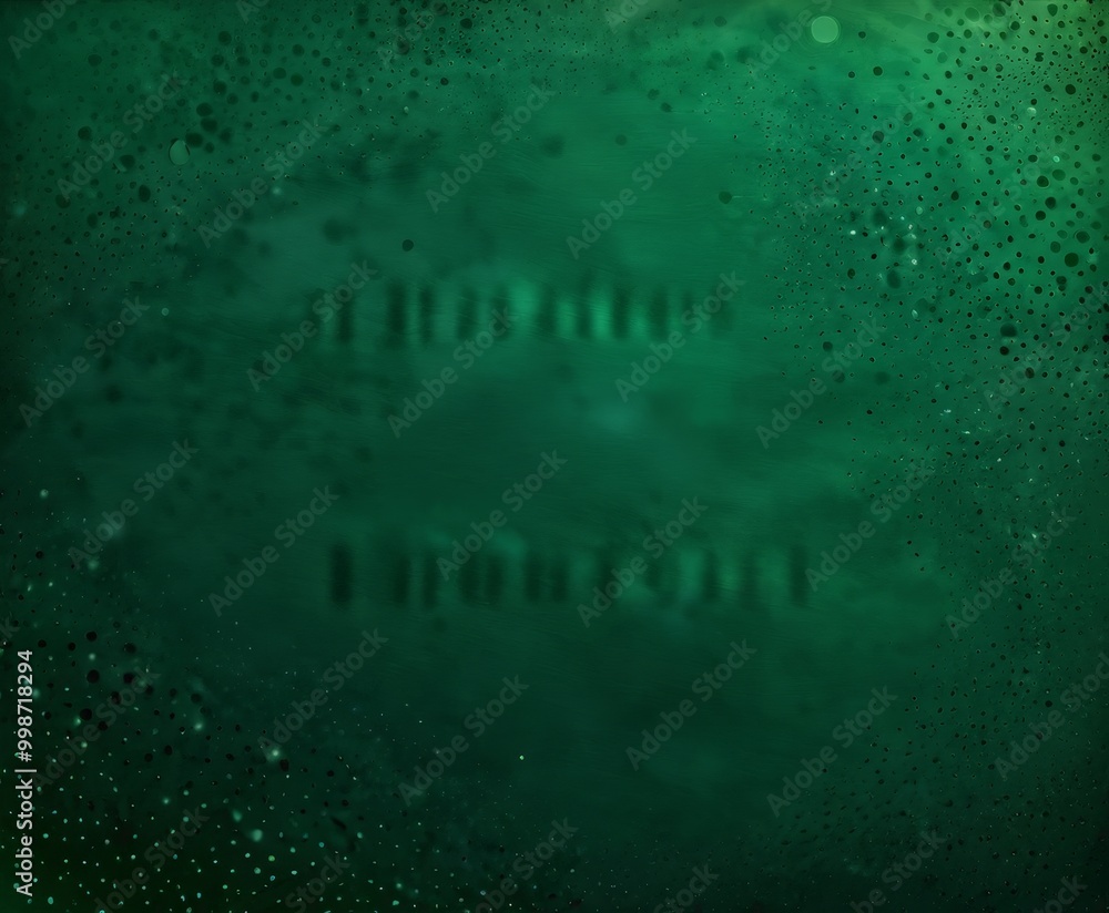 Fototapete a blurred, green-tinted background with a faint, indistinct text that appears to be a barcode or cod