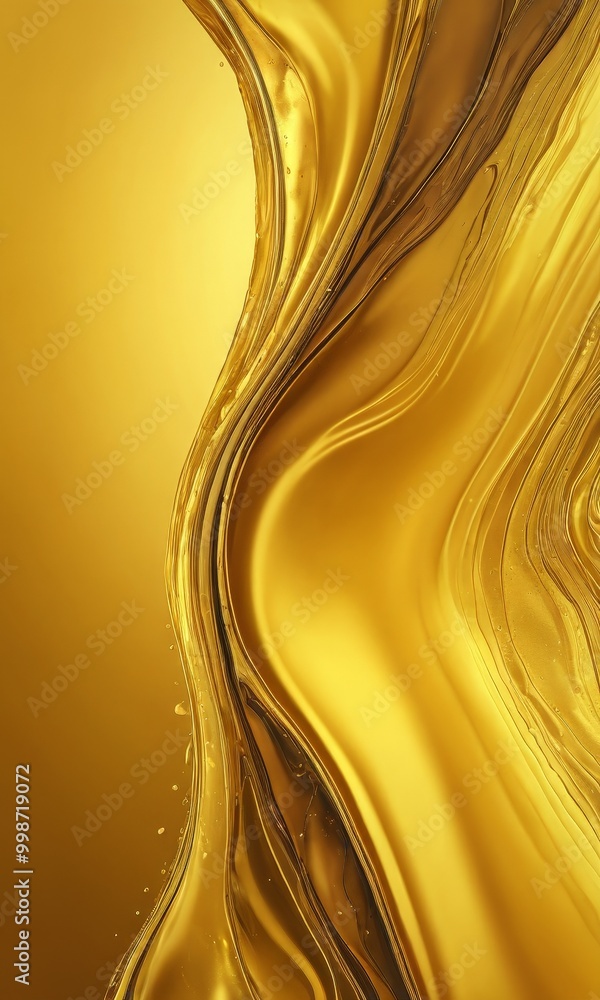 Aufkleber a close-up view golden liquid, possibly oil or honey, with a wavy and flowing texture the golden hue