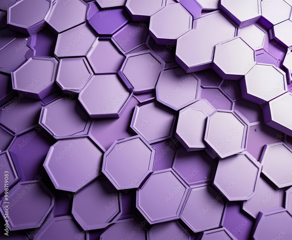 Fototapete a repeating pattern of purple hexagonal shapes, creating a visually striking and abstract composition