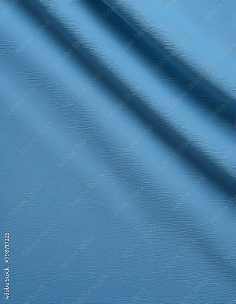 Poster a close-up view blue fabric, with a diagonal line running across it, creating a sense of movement an