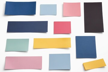 a close up of a bunch of sticky notes on a white surface