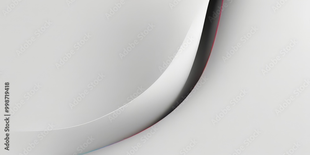 Leinwandbilder a minimalist design with a white background and a curved line in red and black, creating a sense of movement and depth