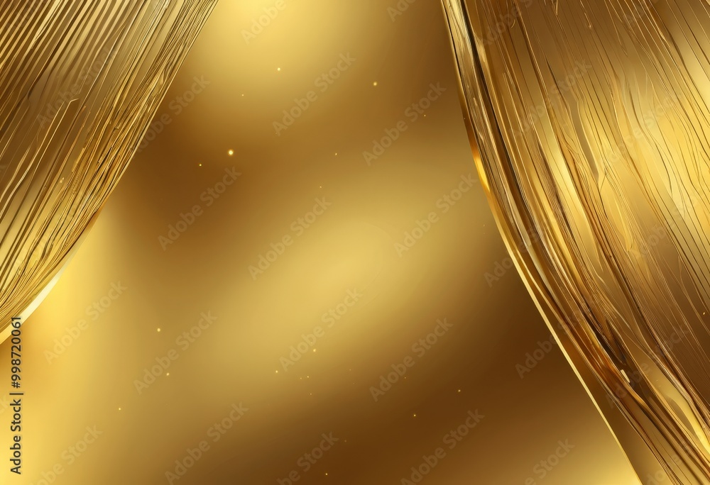 Poster a golden background with a curved, metallic texture and a subtle shimmering effect, creating a sense of depth and movement