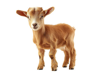 Fototapeta premium a brown goat standing on a white background