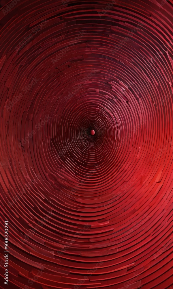 Leinwandbilder a red spiral pattern with a central red circle and concentric circles of varying sizes, creating a sense of depth and movement