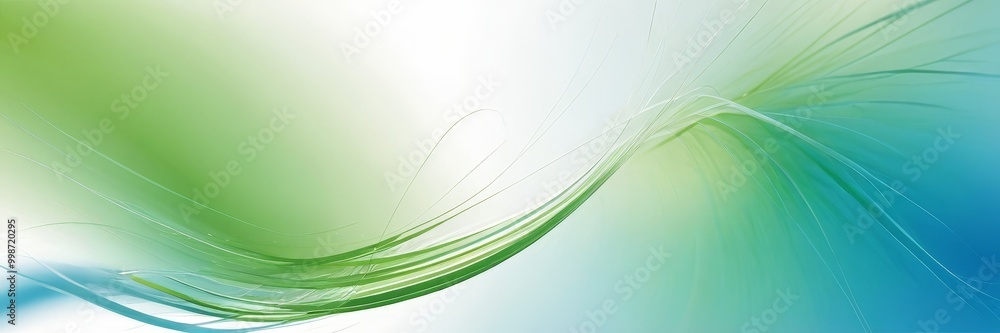 Poster a vibrant abstract composition of green and blue hues, with a gradient effect transitioning from a lighter shade at the top to a darker one at the bottom. The image is devoid