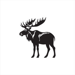 deer silhouette vector illustration, 