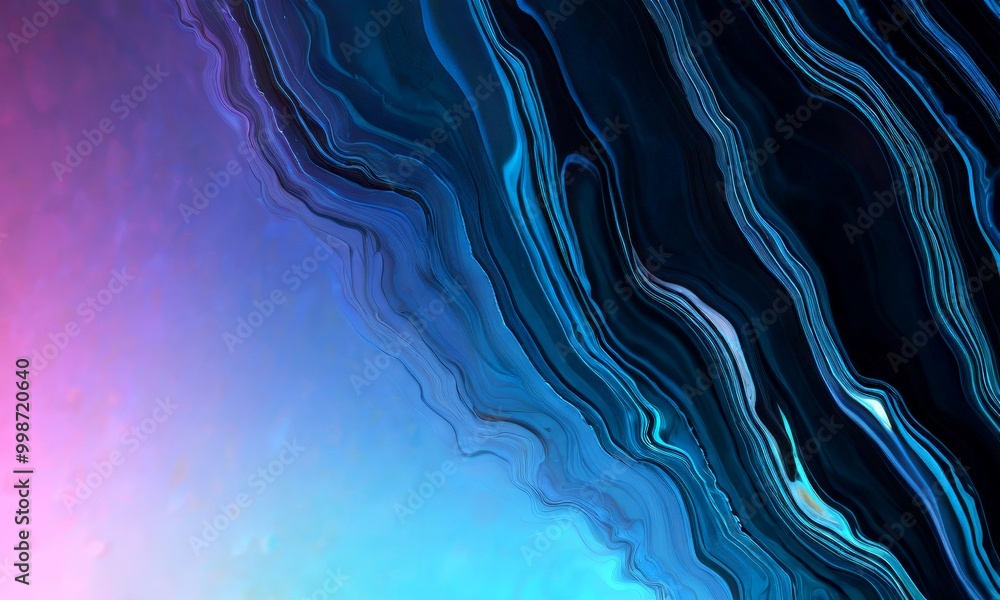 Aufkleber a striking abstract pattern of swirling lines and curves in shades of blue, purple, and pink, creati