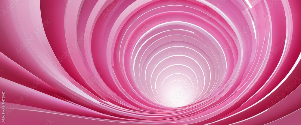 Leinwandbilder a digital illustration tunnel with a gradient of pink and white colors, creating a tunnel-like effec