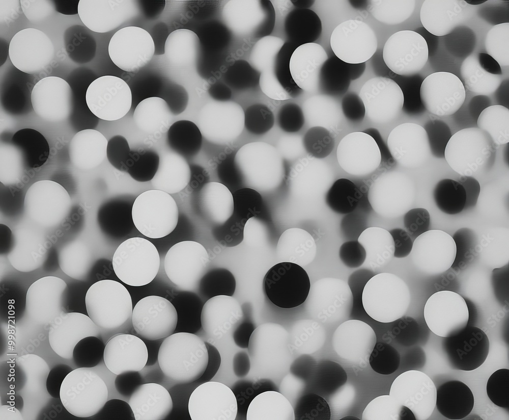 Aufkleber A black and white image of a pattern of blurred circles, with some white circles and black circles.