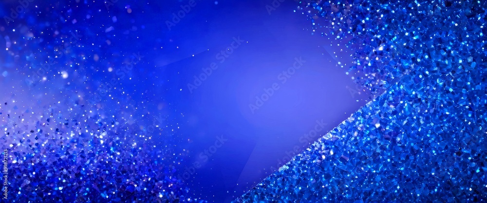Aufkleber a vibrant blue background with a glittering texture, creating a sense of depth and movement The glitter appears to be randomly scattered across the , adding a