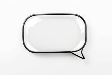 Fototapeta premium there is a white plate with a black rim on a white surface