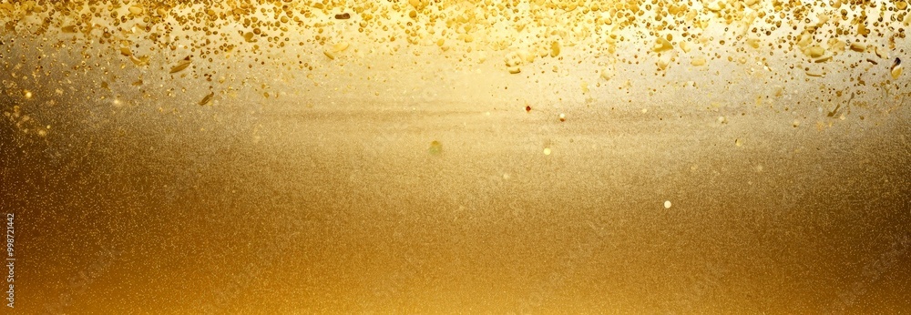 Aufkleber a golden background with scattered gold glitter or particles, creating a shimmering and sparkling ef